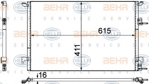 Конденсатор, кондиционер BEHR HELLA SERVICE 8FC 351 309-371