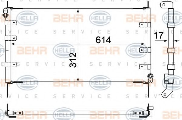 Конденсатор, кондиционер BEHR HELLA SERVICE 8FC 351 310-341