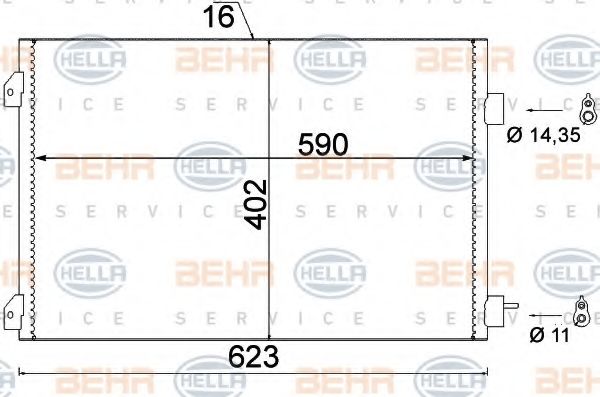 Конденсатор, кондиционер BEHR HELLA SERVICE 8FC 351 310-791