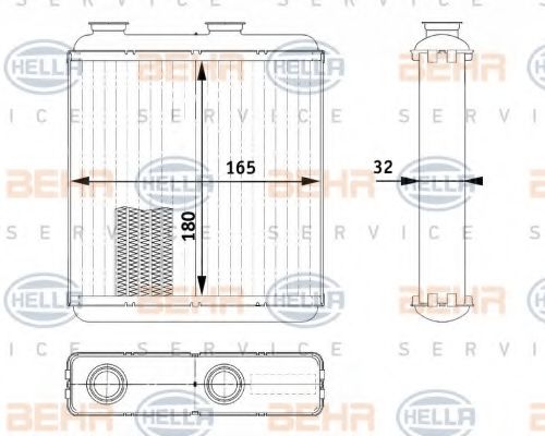 Теплообменник, отопление салона BEHR HELLA SERVICE 8FH 351 311-231