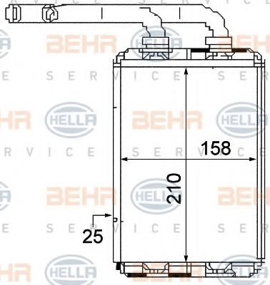 Теплообменник, отопление салона BEHR HELLA SERVICE 8FH 351 313-321