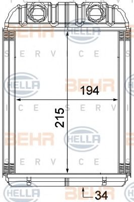 Теплообменник, отопление салона BEHR HELLA SERVICE 8FH 351 315-351