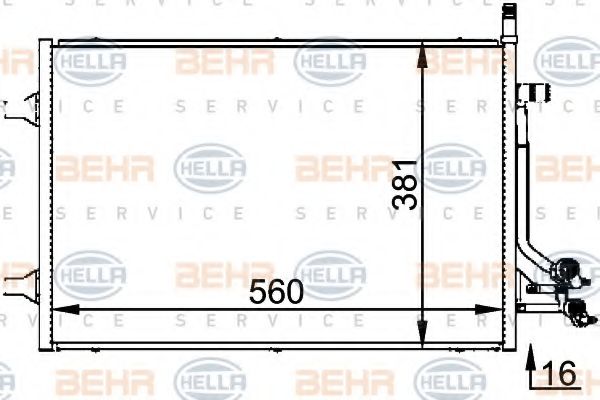 Конденсатор, кондиционер BEHR HELLA SERVICE 8FC 351 318-381