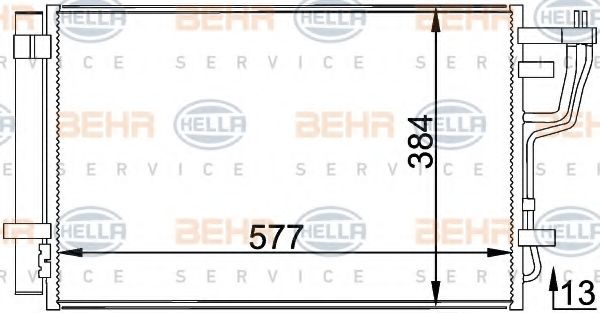 Конденсатор, кондиционер BEHR HELLA SERVICE 8FC 351 318-441