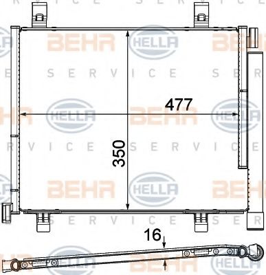 Конденсатор, кондиционер BEHR HELLA SERVICE 8FC 351 319-601