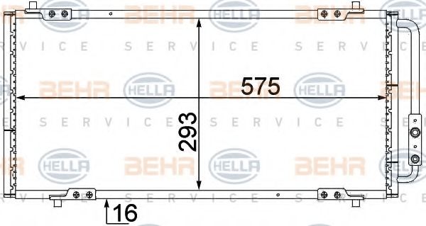 Конденсатор, кондиционер BEHR HELLA SERVICE 8FC 351 330-461