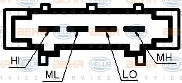 Сопротивление, вентилятор салона BEHR HELLA SERVICE 9ML351332371