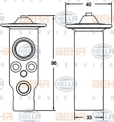 Расширительный клапан, кондиционер BEHR HELLA SERVICE 8UW 351 336-231