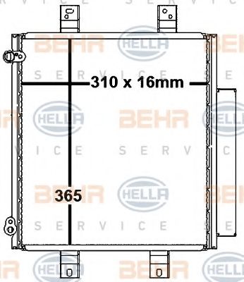 Конденсатор, кондиционер BEHR HELLA SERVICE 8FC 351 343-031