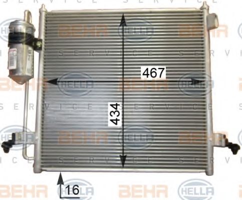 Конденсатор, кондиционер BEHR HELLA SERVICE 8FC 351 343-581