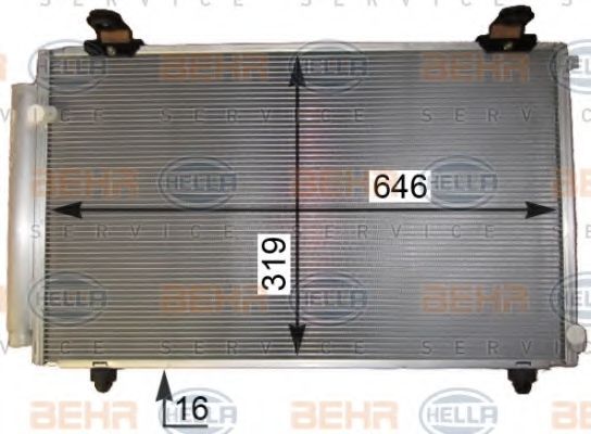 Конденсатор, кондиционер BEHR HELLA SERVICE 8FC 351 343-601