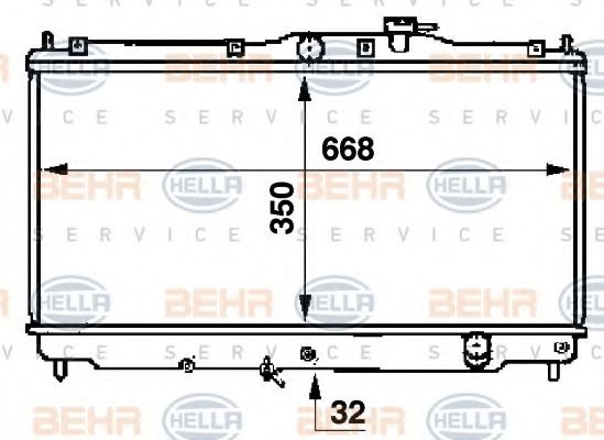 Радиатор, охлаждение двигателя BEHR HELLA SERVICE 8MK 376 707-351