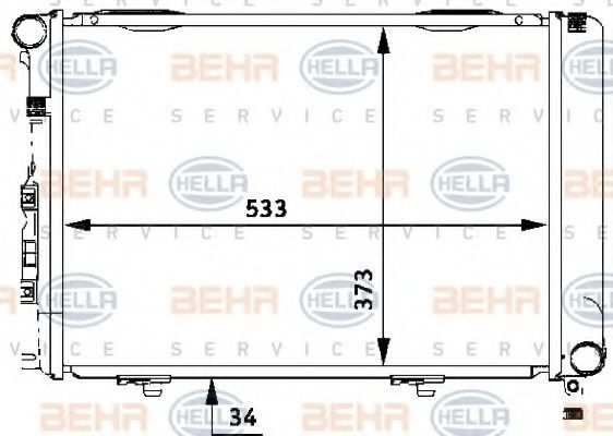 Радиатор, охлаждение двигателя BEHR HELLA SERVICE 8MK 376 710-654