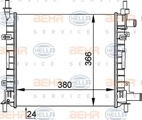Радиатор, охлаждение двигателя BEHR HELLA SERVICE 8MK 376 714-251
