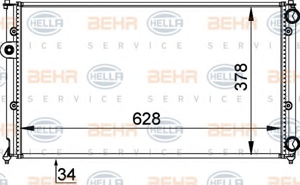 Радиатор, охлаждение двигателя BEHR HELLA SERVICE 8MK 376 714-454