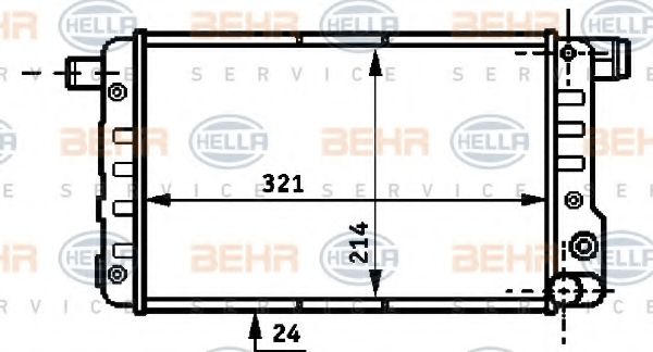 Радиатор, охлаждение двигателя BEHR HELLA SERVICE 8MK 376 717-051