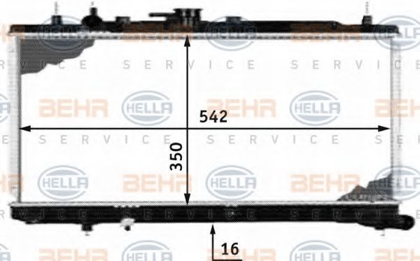 Радиатор, охлаждение двигателя BEHR HELLA SERVICE 8MK 376 718-361
