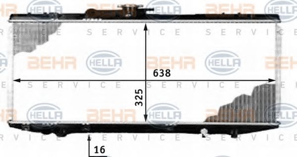 Радиатор, охлаждение двигателя BEHR HELLA SERVICE 8MK 376 718-381
