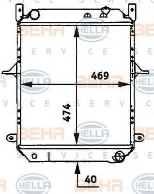 Радиатор, охлаждение двигателя BEHR HELLA SERVICE 8MK 376 722-121