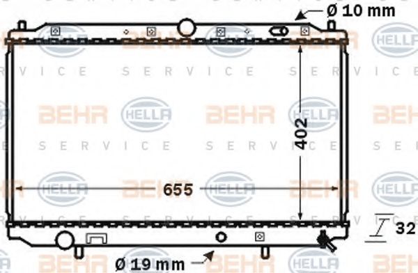 Радиатор, охлаждение двигателя BEHR HELLA SERVICE 8MK 376 724-751