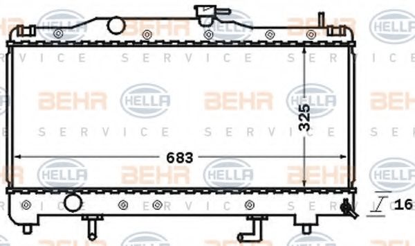 Радиатор, охлаждение двигателя BEHR HELLA SERVICE 8MK 376 726-561