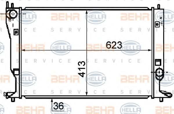 Радиатор, охлаждение двигателя BEHR HELLA SERVICE 8MK 376 753-751