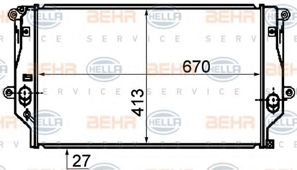 Радиатор, охлаждение двигателя BEHR HELLA SERVICE 8MK 376 753-761