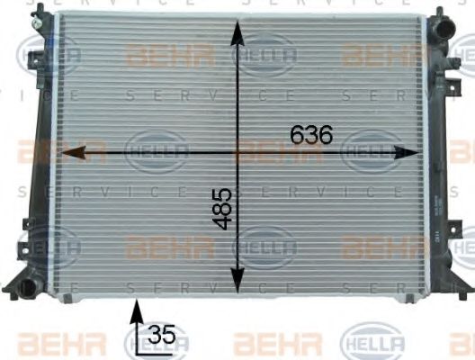 Радиатор, охлаждение двигателя BEHR HELLA SERVICE 8MK 376 754-531