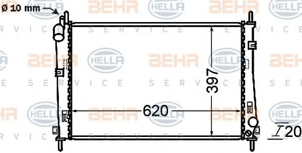 Радиатор, охлаждение двигателя BEHR HELLA SERVICE 8MK 376 754-781