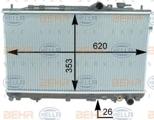 Радиатор, охлаждение двигателя BEHR HELLA SERVICE 8MK 376 762-151