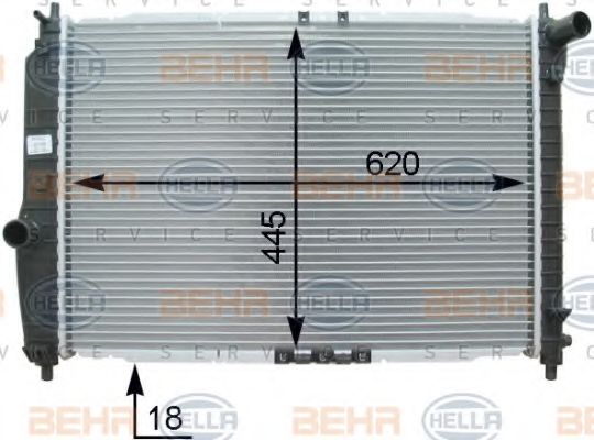 Радиатор, охлаждение двигателя BEHR HELLA SERVICE 8MK 376 762-661