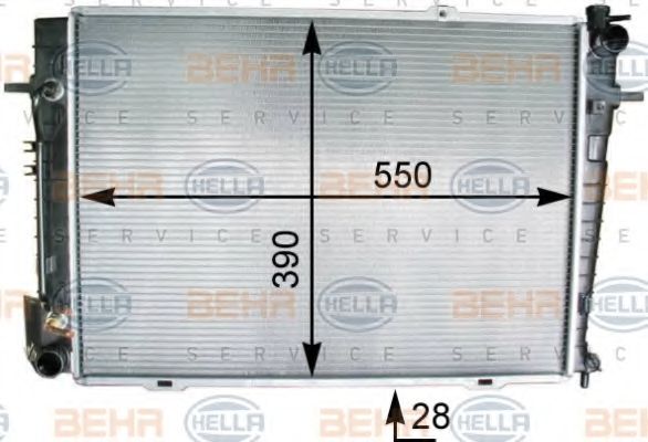 Радиатор, охлаждение двигателя BEHR HELLA SERVICE 8MK 376 763-331