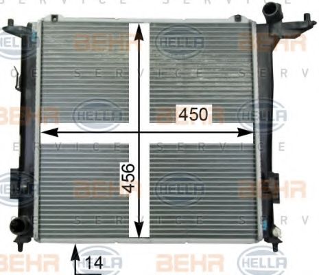 Радиатор, охлаждение двигателя BEHR HELLA SERVICE 8MK 376 763-351