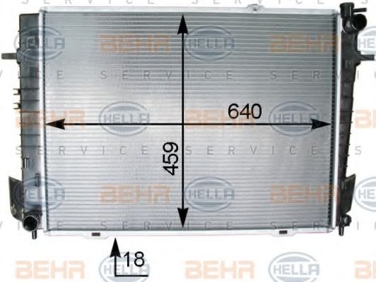 Радиатор, охлаждение двигателя BEHR HELLA SERVICE 8MK 376 763-681