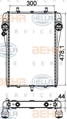 Радиатор, охлаждение двигателя BEHR HELLA SERVICE 8MK 376 765-141