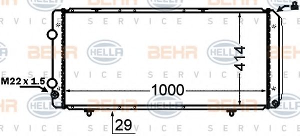 Радиатор, охлаждение двигателя BEHR HELLA SERVICE 8MK 376 766-751