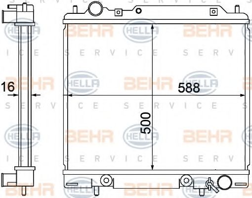 Радиатор, охлаждение двигателя BEHR HELLA SERVICE 8MK 376 770-311
