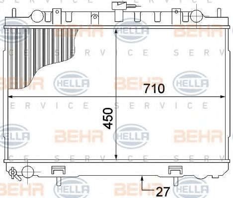 Радиатор, охлаждение двигателя BEHR HELLA SERVICE 8MK 376 770-781