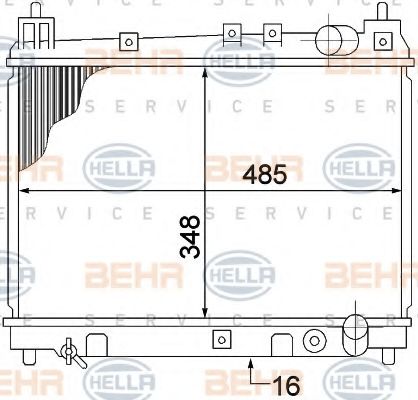 Радиатор, охлаждение двигателя BEHR HELLA SERVICE 8MK 376 773-481