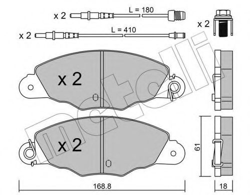 Комплект тормозных колодок, дисковый тормоз METELLI 22-0334-0