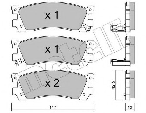 Комплект тормозных колодок, дисковый тормоз METELLI 22-0474-0