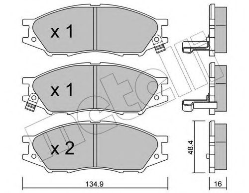 Комплект тормозных колодок, дисковый тормоз METELLI 22-0810-0