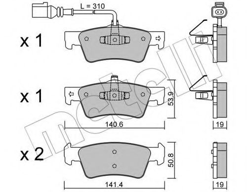 Комплект тормозных колодок, дисковый тормоз METELLI 22-0661-1