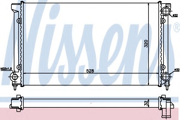 Радиатор, охлаждение двигателя NISSENS 651741