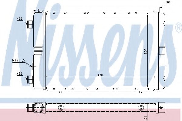 Радиатор, охлаждение двигателя NISSENS 63850