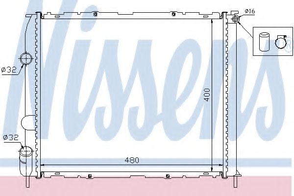 Радиатор, охлаждение двигателя NISSENS 63886