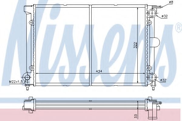 Радиатор, охлаждение двигателя NISSENS 65195
