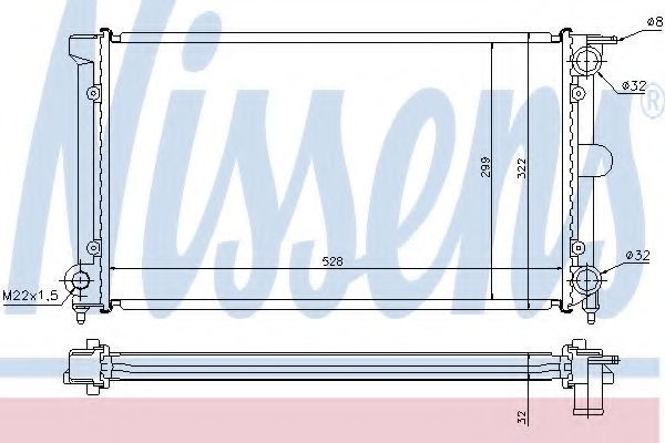 Радиатор, охлаждение двигателя NISSENS 65152A