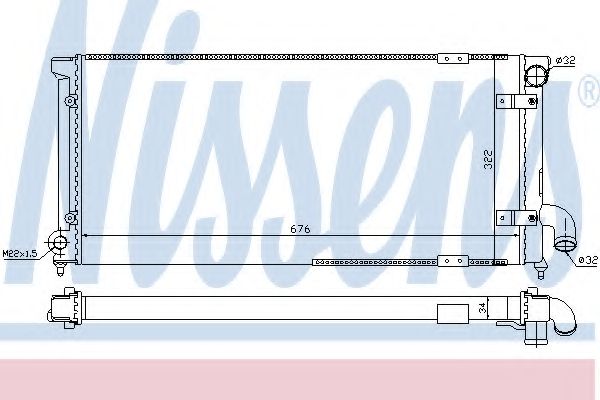 Радиатор, охлаждение двигателя NISSENS 63989