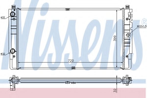 Радиатор, охлаждение двигателя NISSENS 65238A